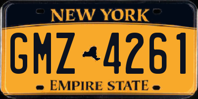 NY license plate GMZ4261