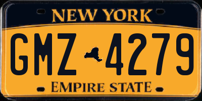 NY license plate GMZ4279