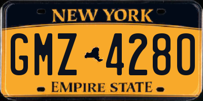 NY license plate GMZ4280