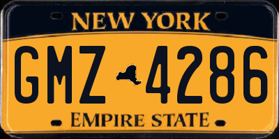 NY license plate GMZ4286