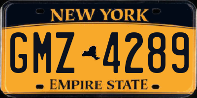 NY license plate GMZ4289