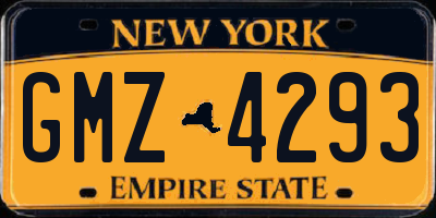 NY license plate GMZ4293