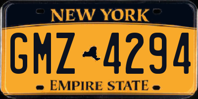 NY license plate GMZ4294