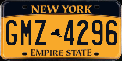 NY license plate GMZ4296