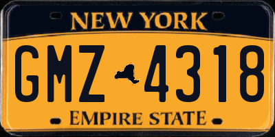 NY license plate GMZ4318