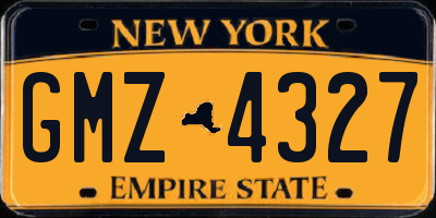 NY license plate GMZ4327