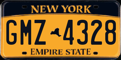 NY license plate GMZ4328