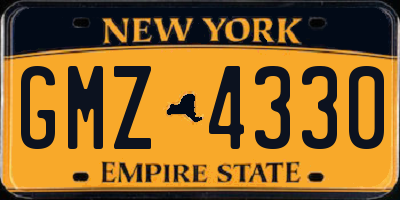 NY license plate GMZ4330