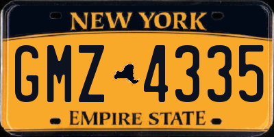 NY license plate GMZ4335