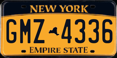 NY license plate GMZ4336