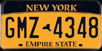 NY license plate GMZ4348
