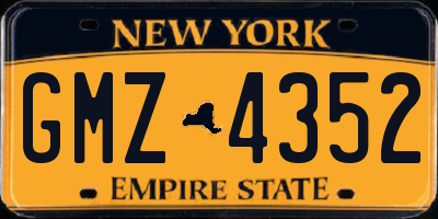 NY license plate GMZ4352