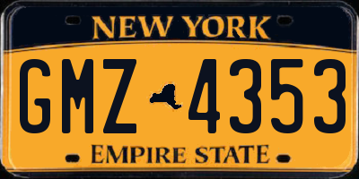 NY license plate GMZ4353