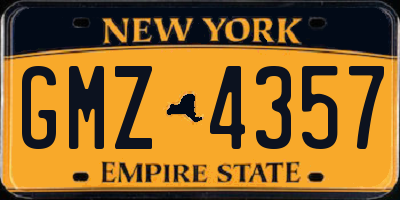 NY license plate GMZ4357