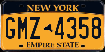 NY license plate GMZ4358