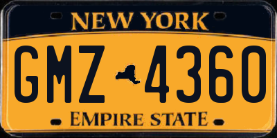 NY license plate GMZ4360