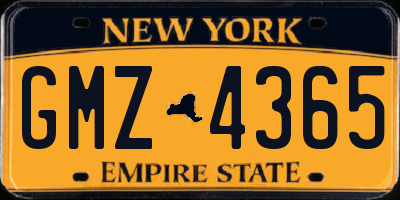 NY license plate GMZ4365