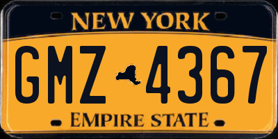 NY license plate GMZ4367