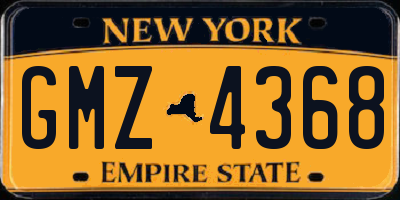 NY license plate GMZ4368