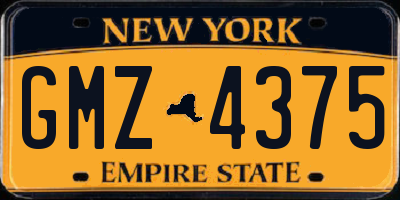 NY license plate GMZ4375