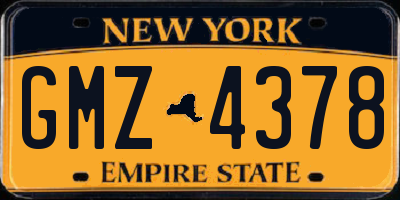 NY license plate GMZ4378