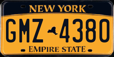 NY license plate GMZ4380