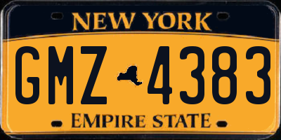 NY license plate GMZ4383