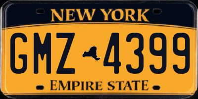 NY license plate GMZ4399