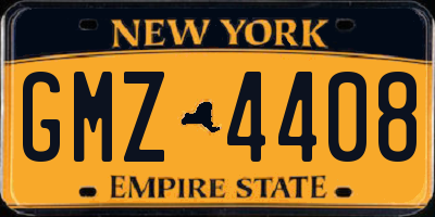 NY license plate GMZ4408