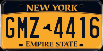 NY license plate GMZ4416