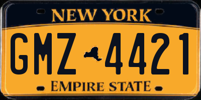 NY license plate GMZ4421