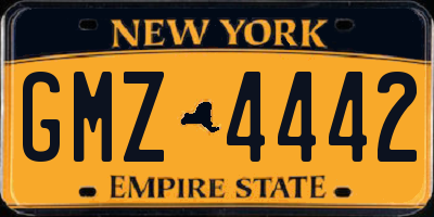 NY license plate GMZ4442