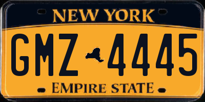 NY license plate GMZ4445