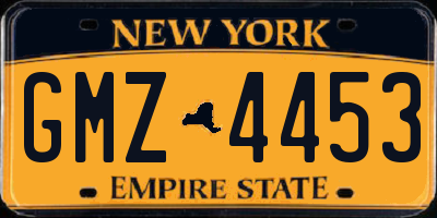 NY license plate GMZ4453