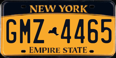 NY license plate GMZ4465