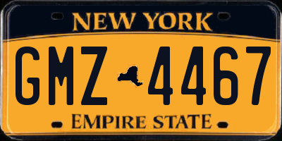 NY license plate GMZ4467