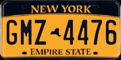NY license plate GMZ4476