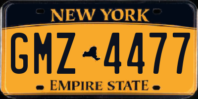 NY license plate GMZ4477