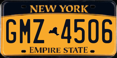 NY license plate GMZ4506