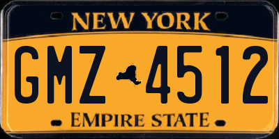 NY license plate GMZ4512