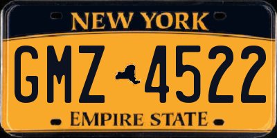 NY license plate GMZ4522