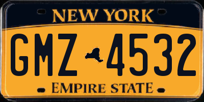 NY license plate GMZ4532