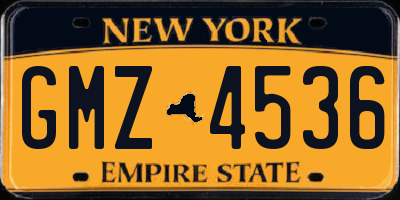 NY license plate GMZ4536