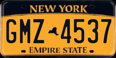 NY license plate GMZ4537