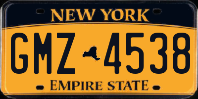 NY license plate GMZ4538