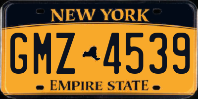 NY license plate GMZ4539