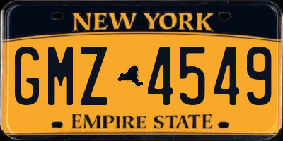 NY license plate GMZ4549
