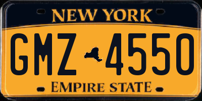 NY license plate GMZ4550