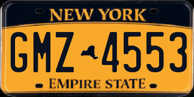 NY license plate GMZ4553