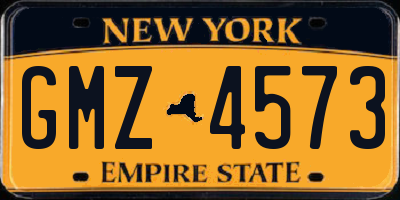 NY license plate GMZ4573